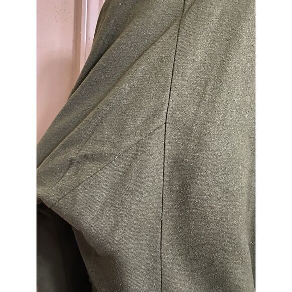 Vintage Outback Red 80s Cropped Blazer Olive Double Breasted 100% Silk Size 10 - Picture 10 of 16